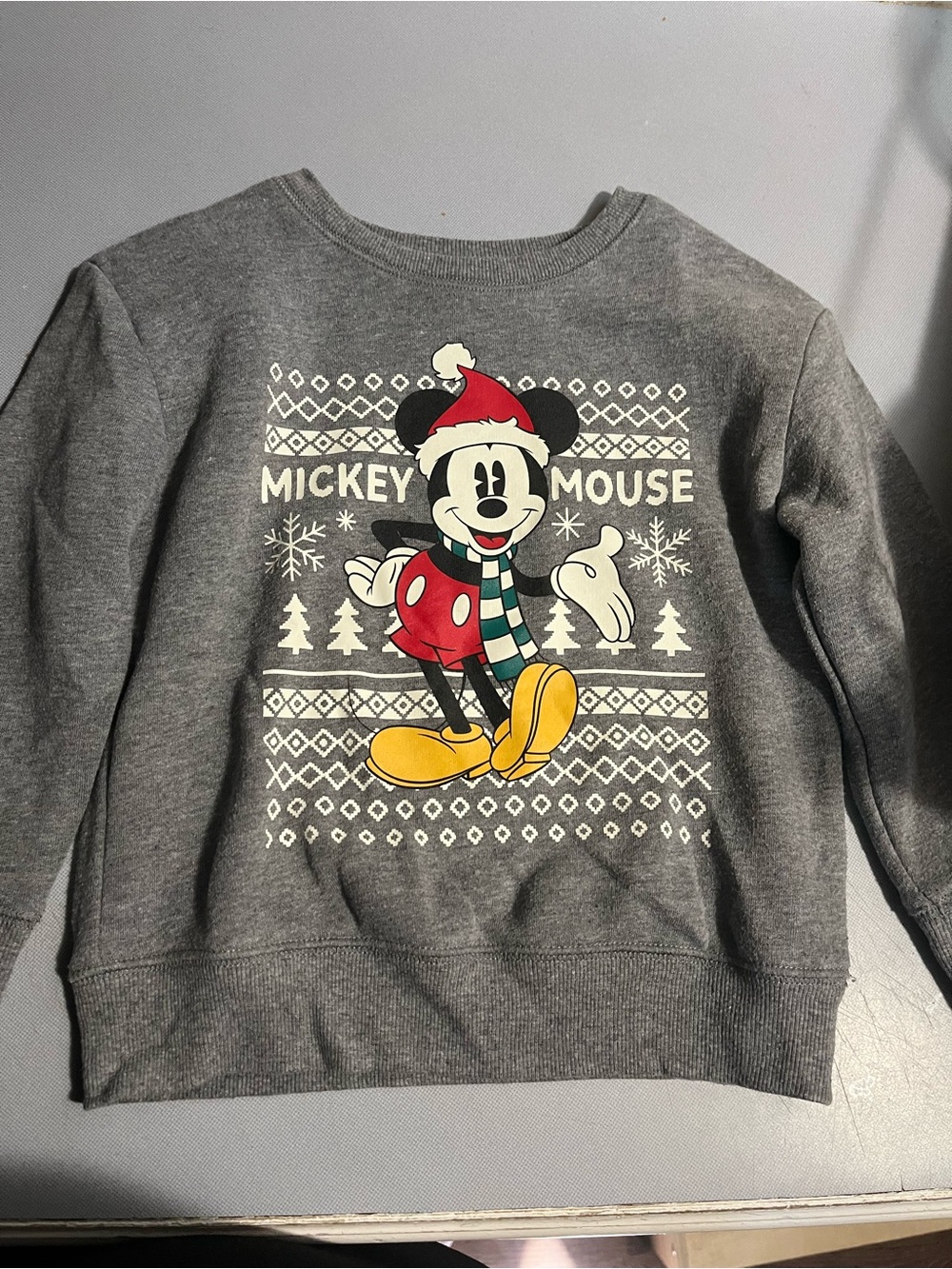 Disney Gray Sweatshirt with Red, Green & Cream Accents